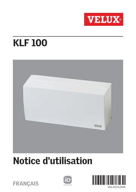 notice d'utilisation KLF 100 - Velux