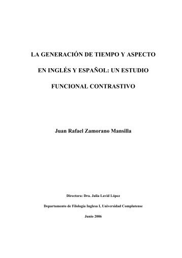 la generaciÃ³n de tiempo y aspecto en inglÃ©s y espaÃ±ol