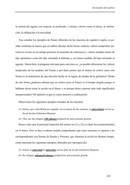 la generaciÃ³n de tiempo y aspecto en inglÃ©s y espaÃ±ol