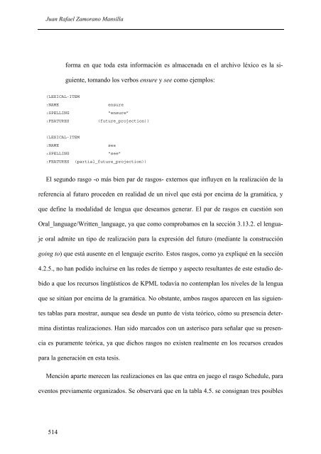 la generaciÃ³n de tiempo y aspecto en inglÃ©s y espaÃ±ol