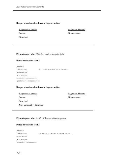 la generaciÃ³n de tiempo y aspecto en inglÃ©s y espaÃ±ol