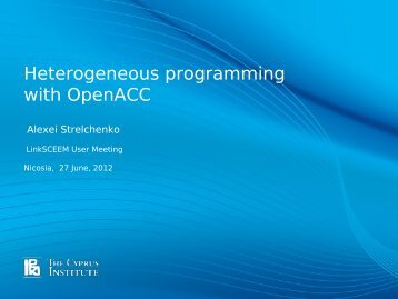 Programming GPU Environments - LinkSCEEM