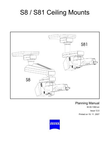 S8 / S81 Ceiling Mounts - nautilus surgical, inc