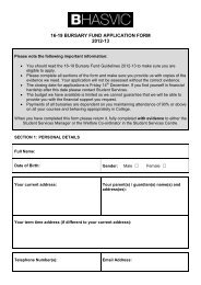 16-19 BURSARY FUND APPLICATION FORM 2012-13 - Bhasvic