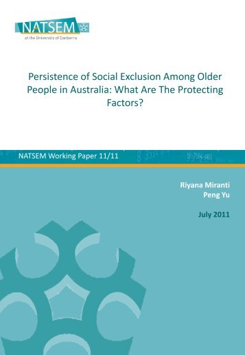 Persistence of Social Exclusion Among Older People in Australia ...