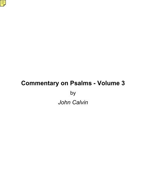 Commentary on Psalms - Volume 3 - Bible Study Guides