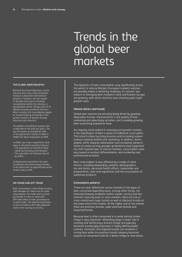Trends in the global beer markets - Carlsberg Group