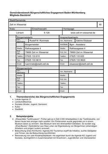 Gemeindenetzwerk Bürgerschaftliches Engagement Baden ...