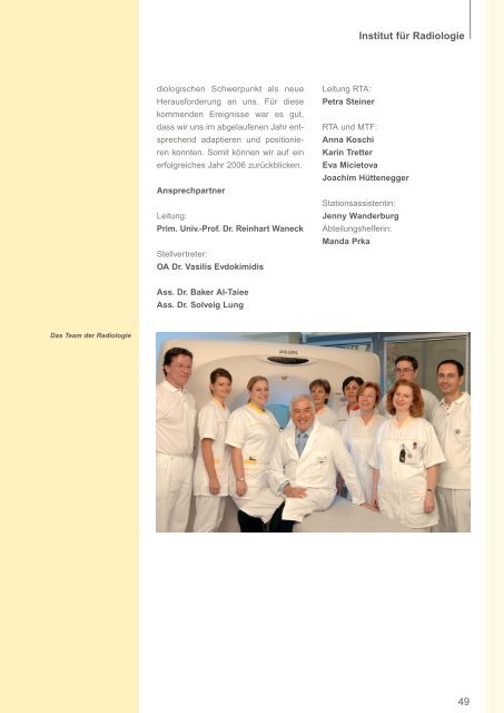 Jahresbericht 2006 als PDF downloaden - Krankenhaus der ...