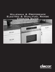 Millennia & Preference Electric & Dual-Fuel Range Cooking ... - Dacor