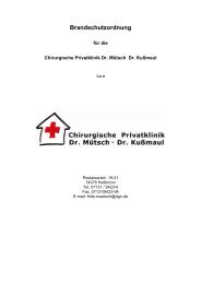 Brandschutzordnung - Privatklinik Heilbronn, Dr. Mütsch - Dr. Kußmaul