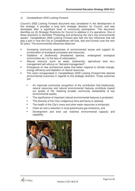 Environmental Education Strategy - Campbelltown City Council ...