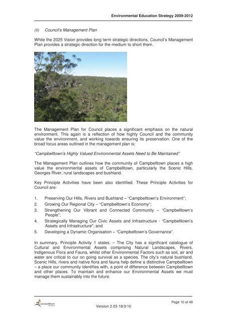 Environmental Education Strategy - Campbelltown City Council ...