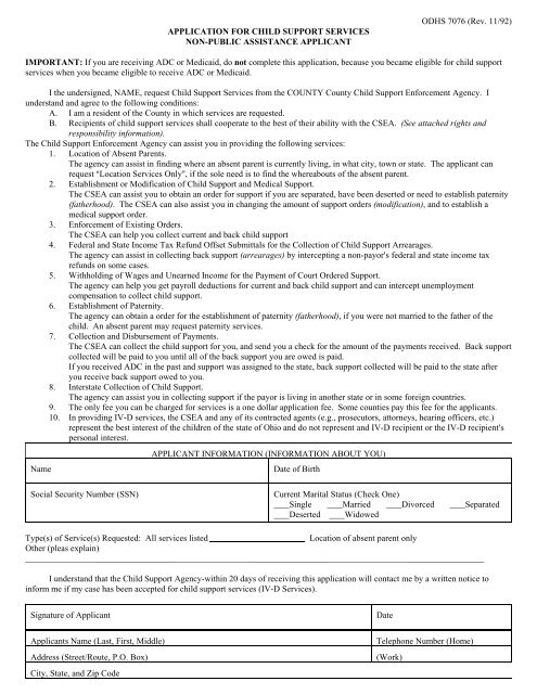 Child 2024 support application