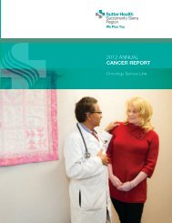 2012 annual cancer report - Sutter Health Sacramento Sierra Region