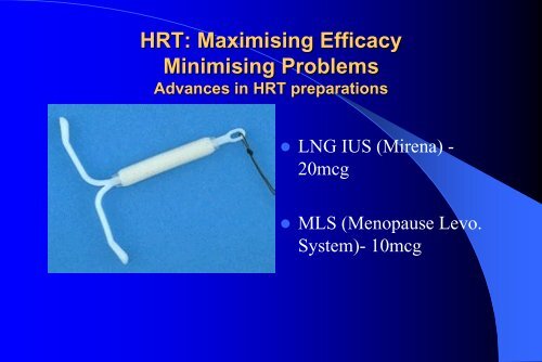 Role of Mirena in HRT - Nick Panay