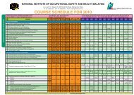 COURSE SCHEDULE FOR 2010 - NIOSH