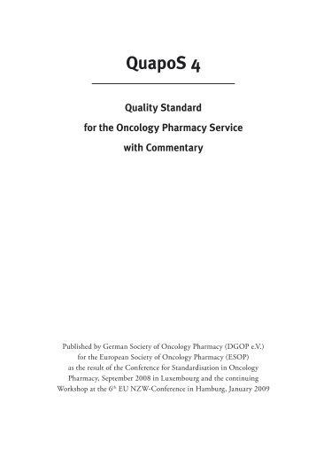 QuapoS 4 - ESOP | European Society of Oncology Pharmacy