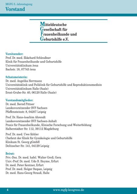 Wissenschaftliches Programm – Samstag, 28. Mai 2011 - St. Georg