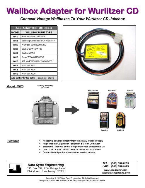 Wallbox Adapter for Wurlitzer CD - CD Adapter