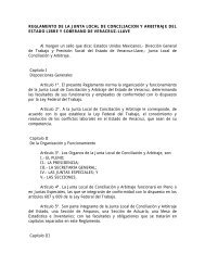 reglamento de la junta local de conciliacion y arbitraje