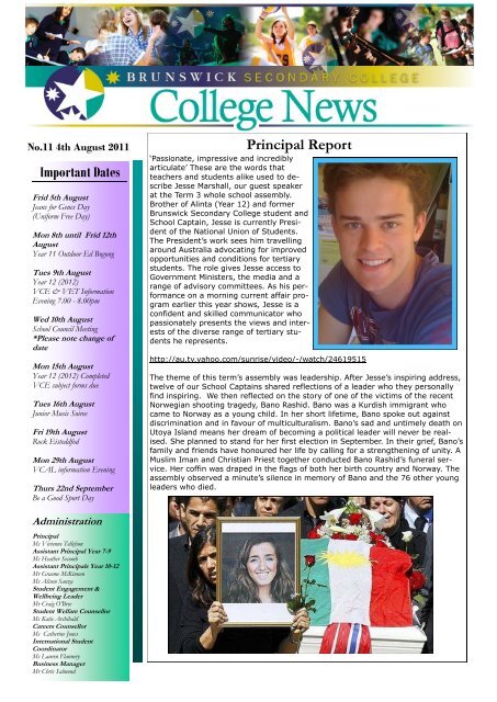 BSC News No.11V2.pdf - Brunswick Secondary College