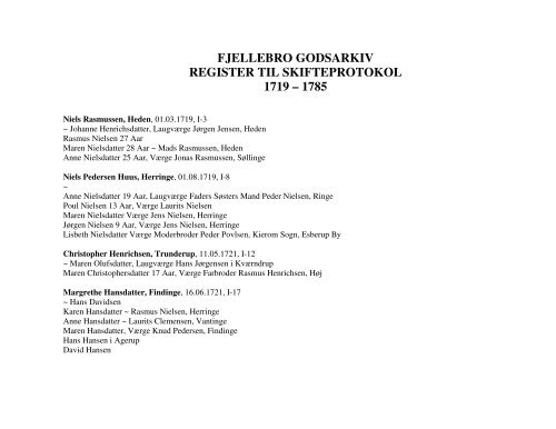 fjellebro godsarkiv register til skifteprotokol 1719