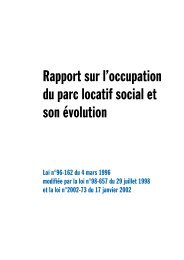Rapport sur l'occupation du parc locatif social et son Ã©volution - Temis