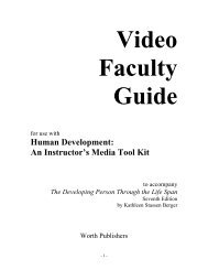 Video Faculty Guide - Worth Publishers