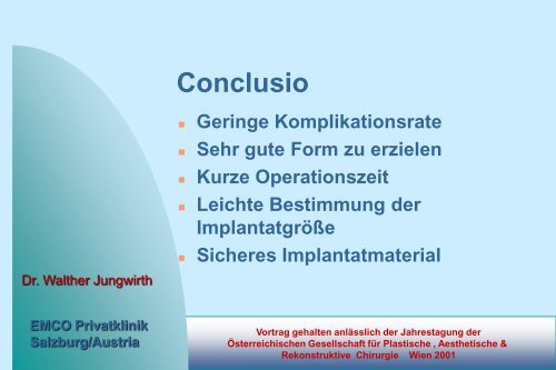 EMCO Privatklinik Salzburg/Austria - Plastische Chirurgie Dr ...