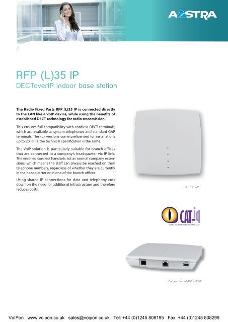 Aastra RFP L35 Indoor DECT Base Station ... - VoIPon Solutions