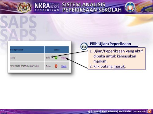 SISTEM ANALISIS PEPERIKSAAN SEKOLAH - SAPS - KPM