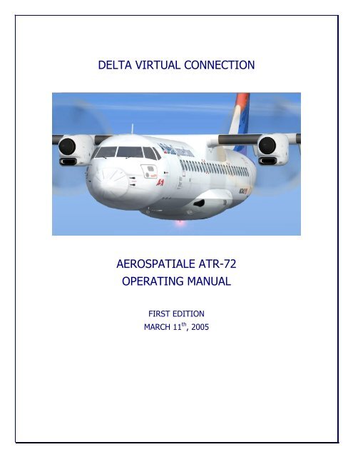 Aerospatiale ATR-72 Operating Manual - Delta Virtual Airlines