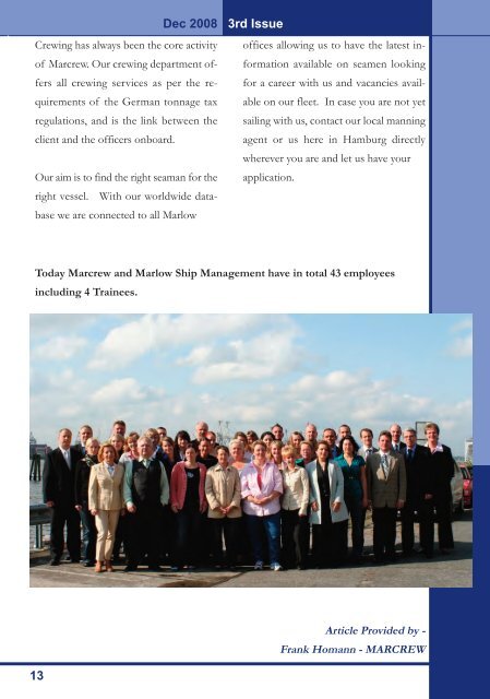 MARLOW NEWSLETTER - Marlow Navigation Training Center