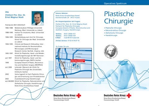 Plastische Chirurgie Spektrum - Rotes Kreuz Krankenhaus Kassel