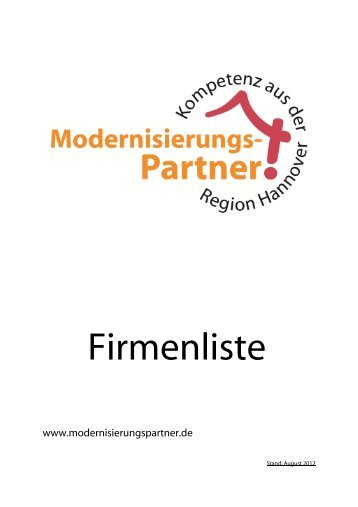 Produkte und Dienstleistungen - Modernisierungspartner Hannover