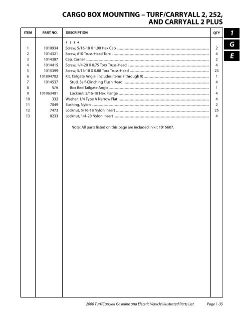 2006 Carryall / Turf (Gas & Electric) - Bennett Golf Cars