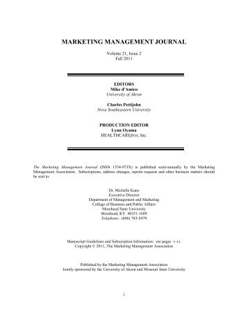 marketing management journal - Marketing Management Association