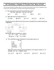 AP Chemistry: Chapter 17 Practice Test (Key at End)