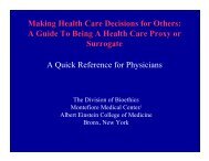 Making Health Care Decisions for Others - Montefiore Medical Center