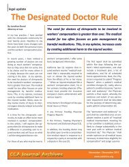 The Designated Doctor Rule - CCA Journal magazine