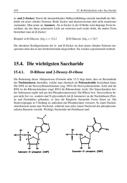 15. Kohlenhydrate oder Saccharide