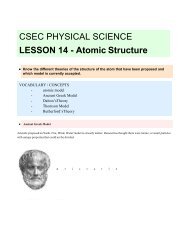 CSEC PHYSICAL SCIENCE LESSON 14 - Atomic Structure