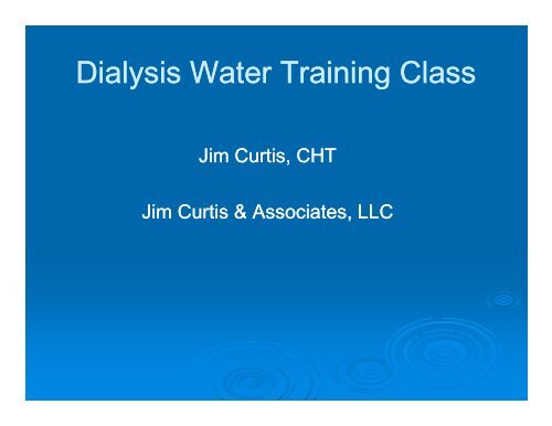 Dialysis Water Training Class - FMQAI