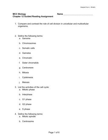 Page 1 of 6 MCC Biology Name Chapter 12 Guided Reading ...