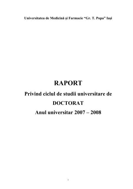 Raport de activitate - 2007/2008 - Gr.T. Popa