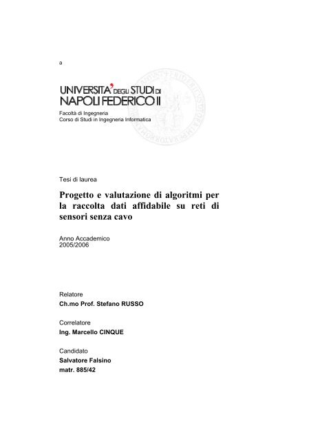 download tesi - MobiLab - UniversitÃ  degli Studi di  Napoli Federico II