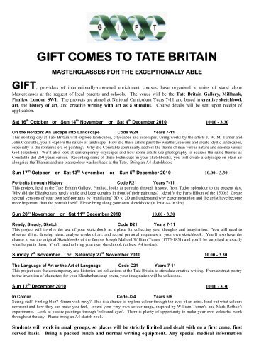 GIFT COMES TO TATE BRITAIN
