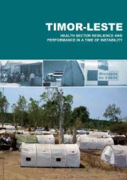 Timor-Leste. Health Sector Resilience and Performance in a Time of ...