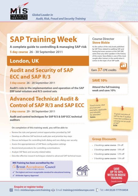 SAP Training Week - MistiEurope.com